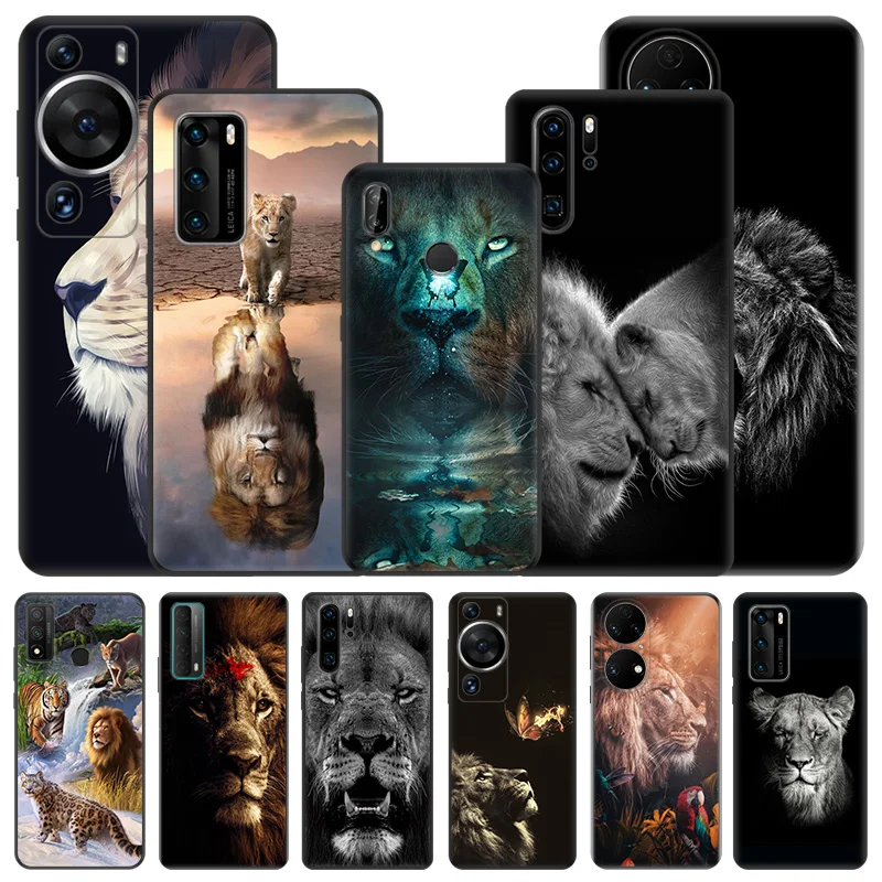 Phone Case For Motorola G200 One Fusion G30 G31 Huawei P20 P30 P40 Lite P-Smart Z iphone6 Lion Face Animal Matte Soft Cover