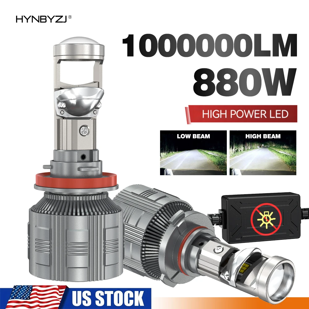 

HYNBYZJ 9005 Мини-светодиодный объектив проектора Canbus H4 H11 9006 Авто фары Турбо-лампа Автомобильный проектор 6000K Светодиодные фонари для автомобиля