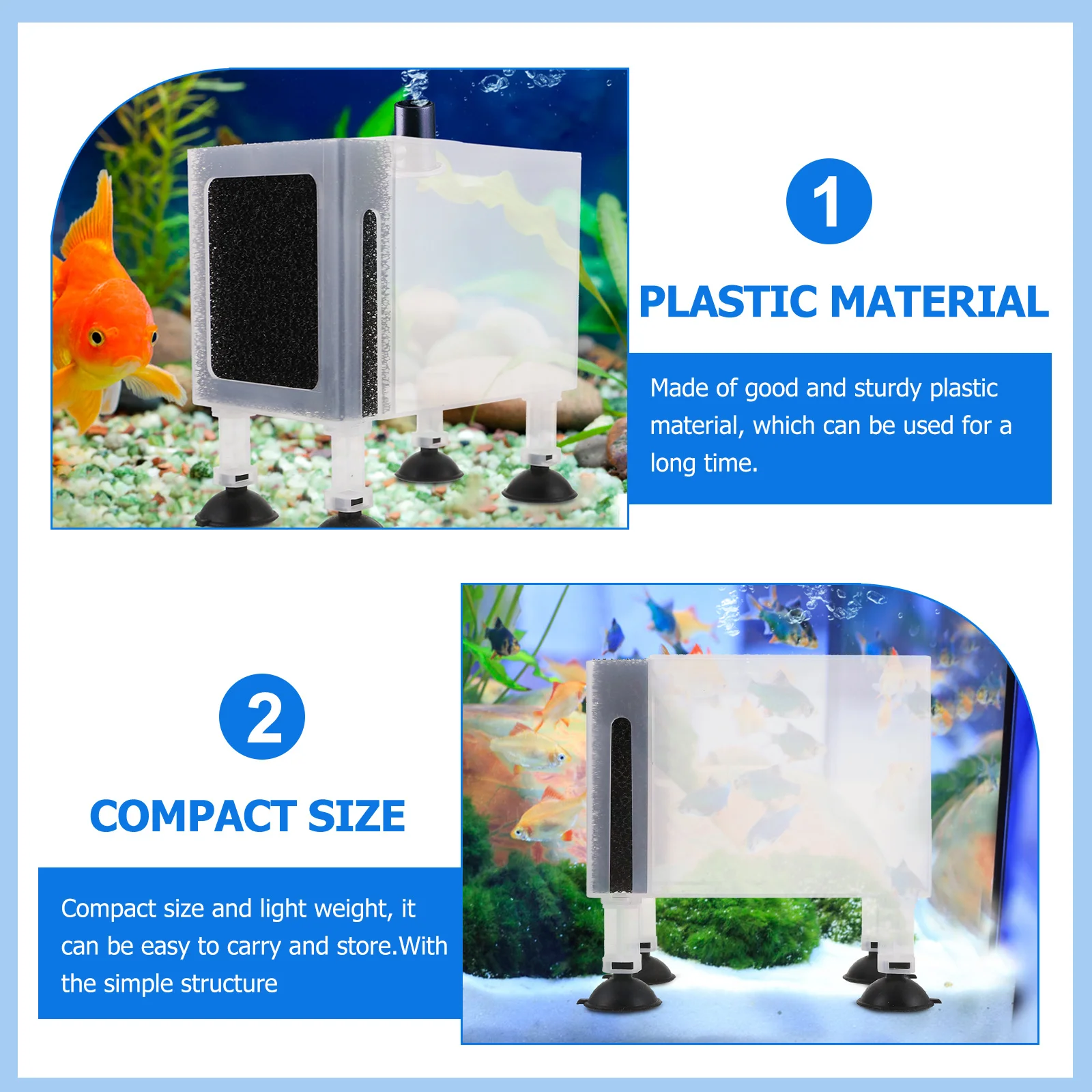 

1 Set Plastic Pump Box Wear-Resistant Protective Case For Water Pump Filter Cotton Design Aquarium Supply Compact Lightweight