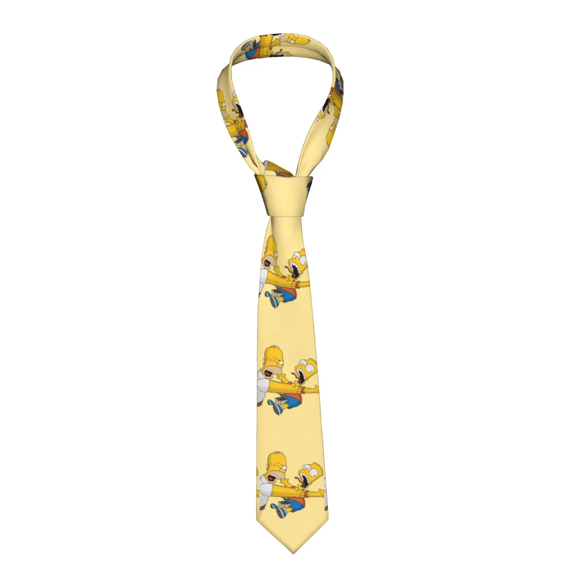 Neckties S-Simpsonn Anime Funny Men Women Fashion Polyester 8 cm Narrow Neck Ties  for Men Daily Wear Gravatas Wedding Party