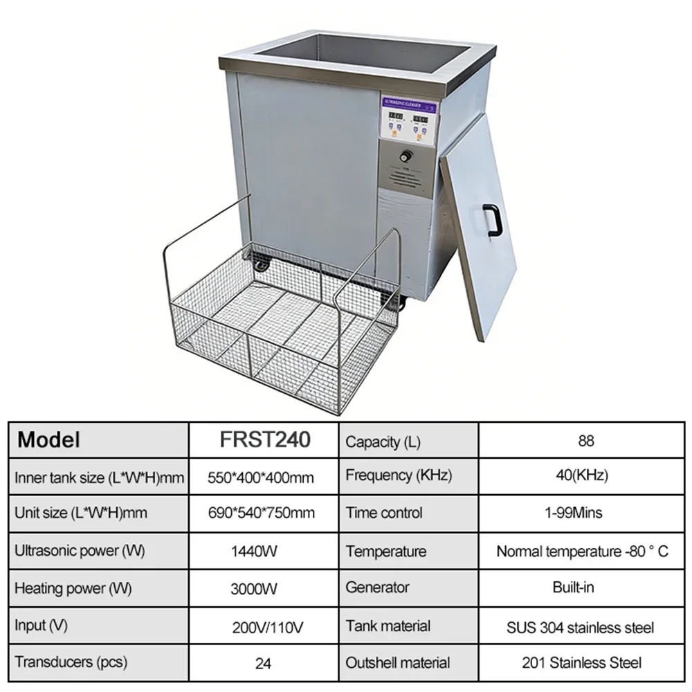 Ultrasonic Cleaner Machine Industrial Engine Parts Ultrasonic Cleaning Timer Heating Ultrasonic Cleaner for Lab Cleaning 1440W
