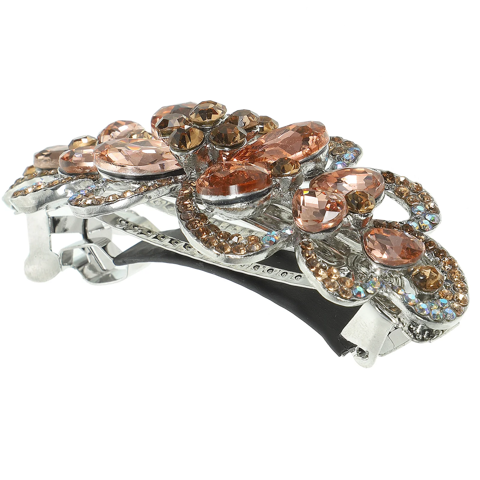 

Rhinestone Flower Hair Clip Women Temperament Sparkly Barrette Non-Slip Spring Clip Hair Styling Accessories Barrettes for Women