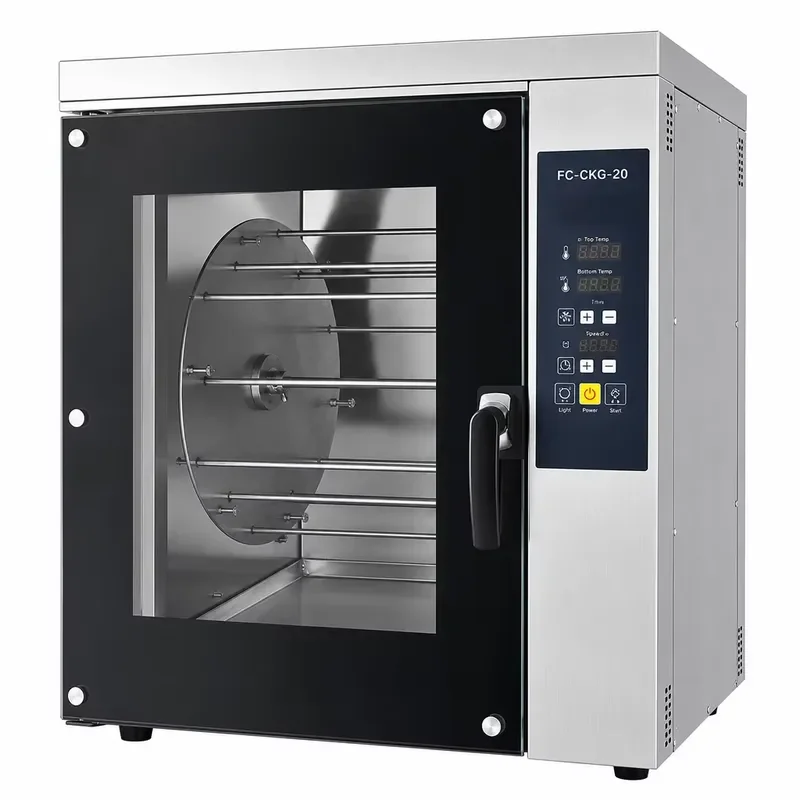 for Professional Desktop Roast Chicken Baking Equipment Large Capacity Automatic Rotating Stainless Steel Hot Air Oven