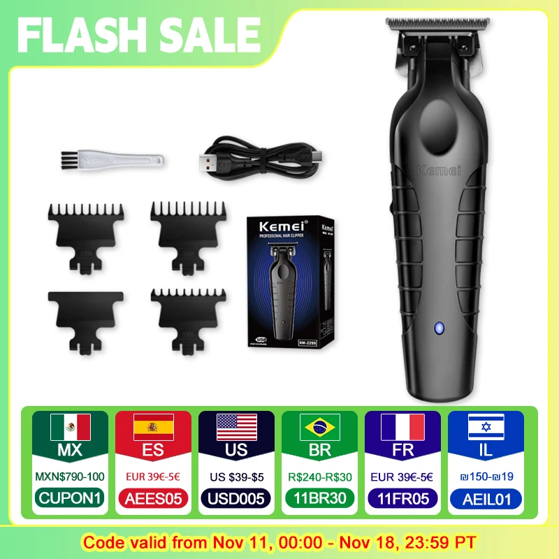 KEMEI Professional Beard & Hair Trimmer for MenBump Free Technology - Cordless Electric Beard Trimmer