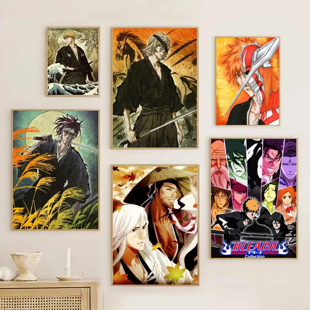 Bleach Anime Poster Retro Print Paper Waterproof High Quality Sticker Home Living Room Bar Wall Decoration