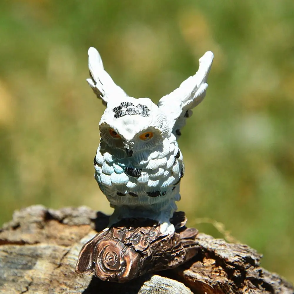 Safety Owl Owl Figurine Resin Simulation Miniatures Figurine Weatherproof Car Ornaments Imaginative Play