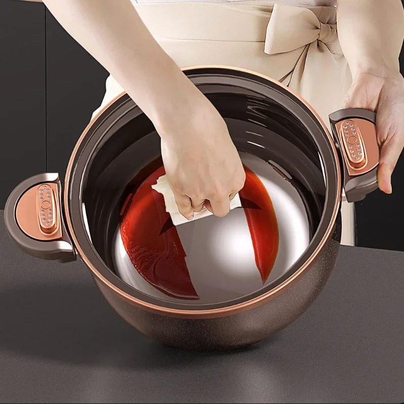 220V Premium Enamel Pressure Cooker with Large Capacity For Soup & Stock Pots Non Stick Pressure Pot