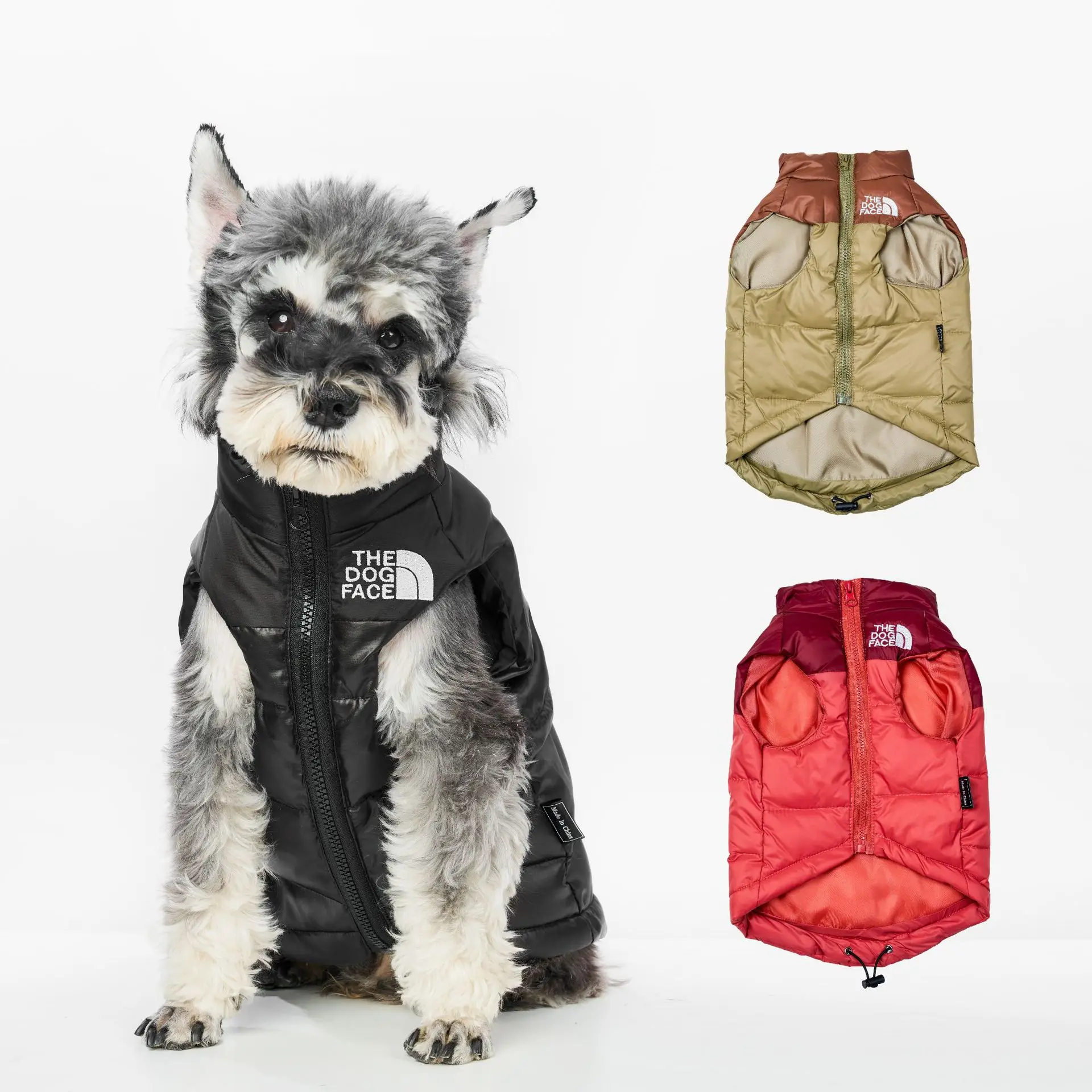 

DOG FACE Autumn and winter dog clothes cotton vest small dog Teddy Schnauzer thick embroidery cotton-padded jacket.