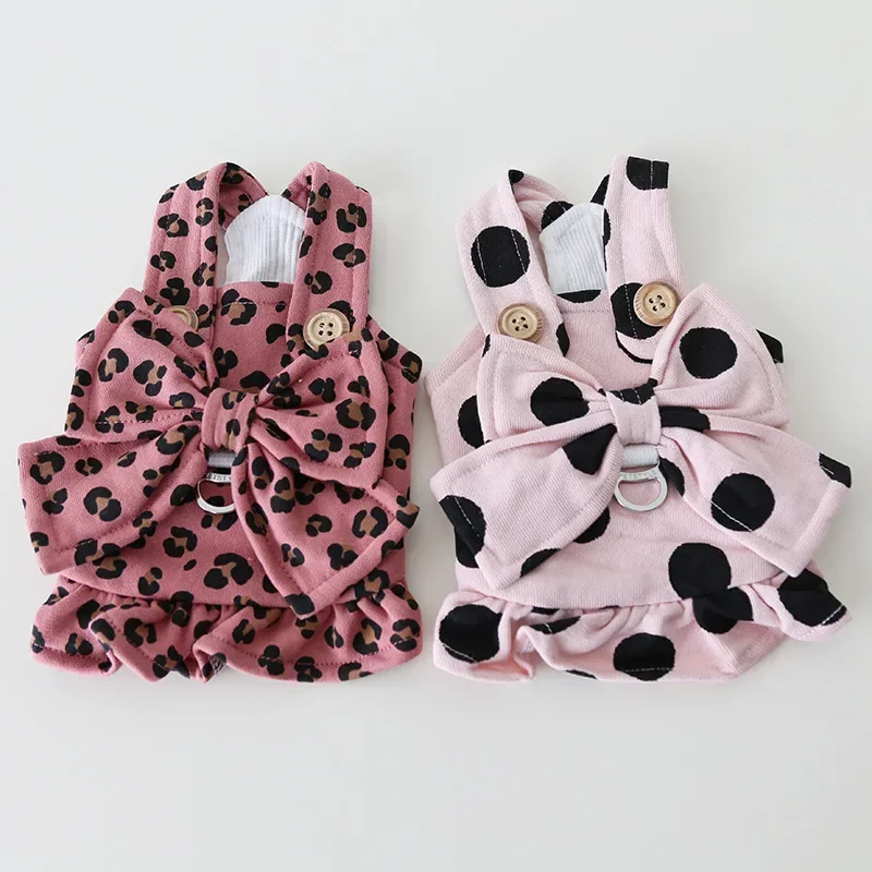 Dogs and Cats Dress Vest Big Bow Design Pet Puppy Skirt Autumn/Winter Clothes Outfit 5 Sizes 3 Color