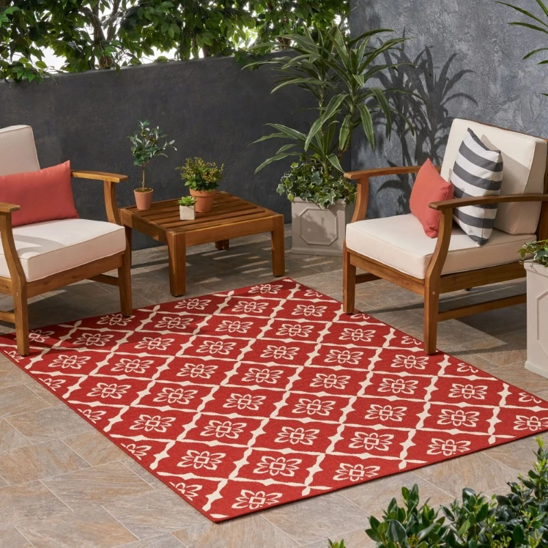 

5'3"X7' Area Outdoor Rugs Living Room Welcome Luxury Carpet For Bedroom Aesthetic Washable Red Floor Mats Bedroom Decoration