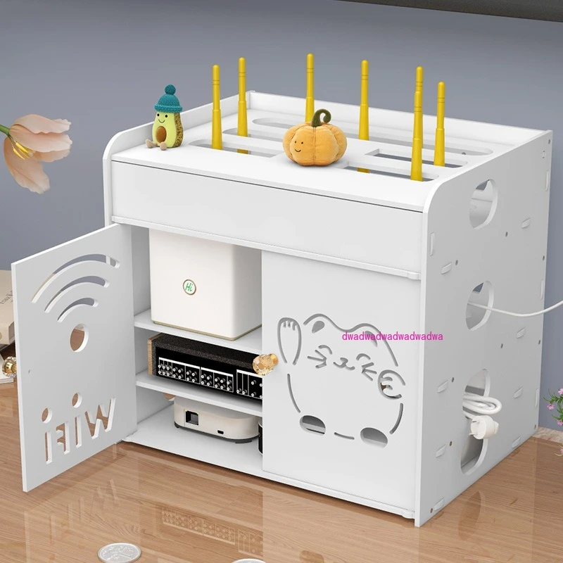 Router Wire Storage Box Light Cat Wall Mounted Wall No Punching Desktop Wireless Wifi Set-Top Box Shelf