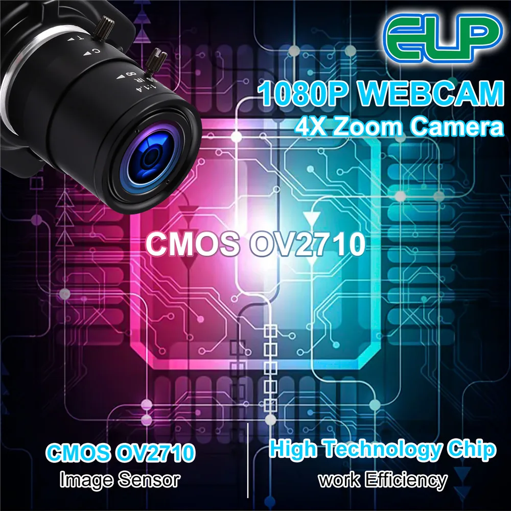 ELP OV2710 sensor  VGA 100FPS/720P 60FPS/1080P 30FPS  Mini USB Webcam Camera with  2.8-12mm 5-50mm Varifocal Lens