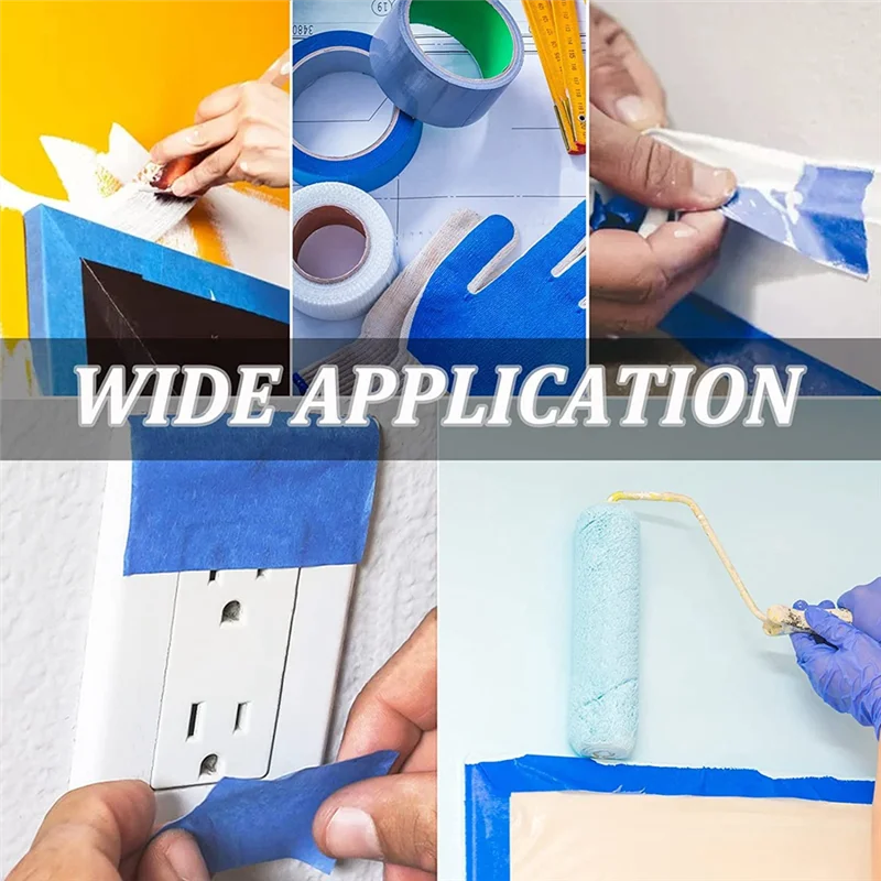 AA63 HOT 1Set Blue Painters Tape Safe Wall Painting، Edge Finishing-1 بوصة × 22 ياردة أزرق