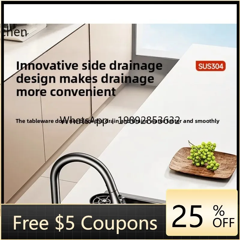 BB 304 Washing Basin Large Single Slot Household Vegetable Basin Dishwashing Sink Vegetable Washing Pool Undercounter Basin