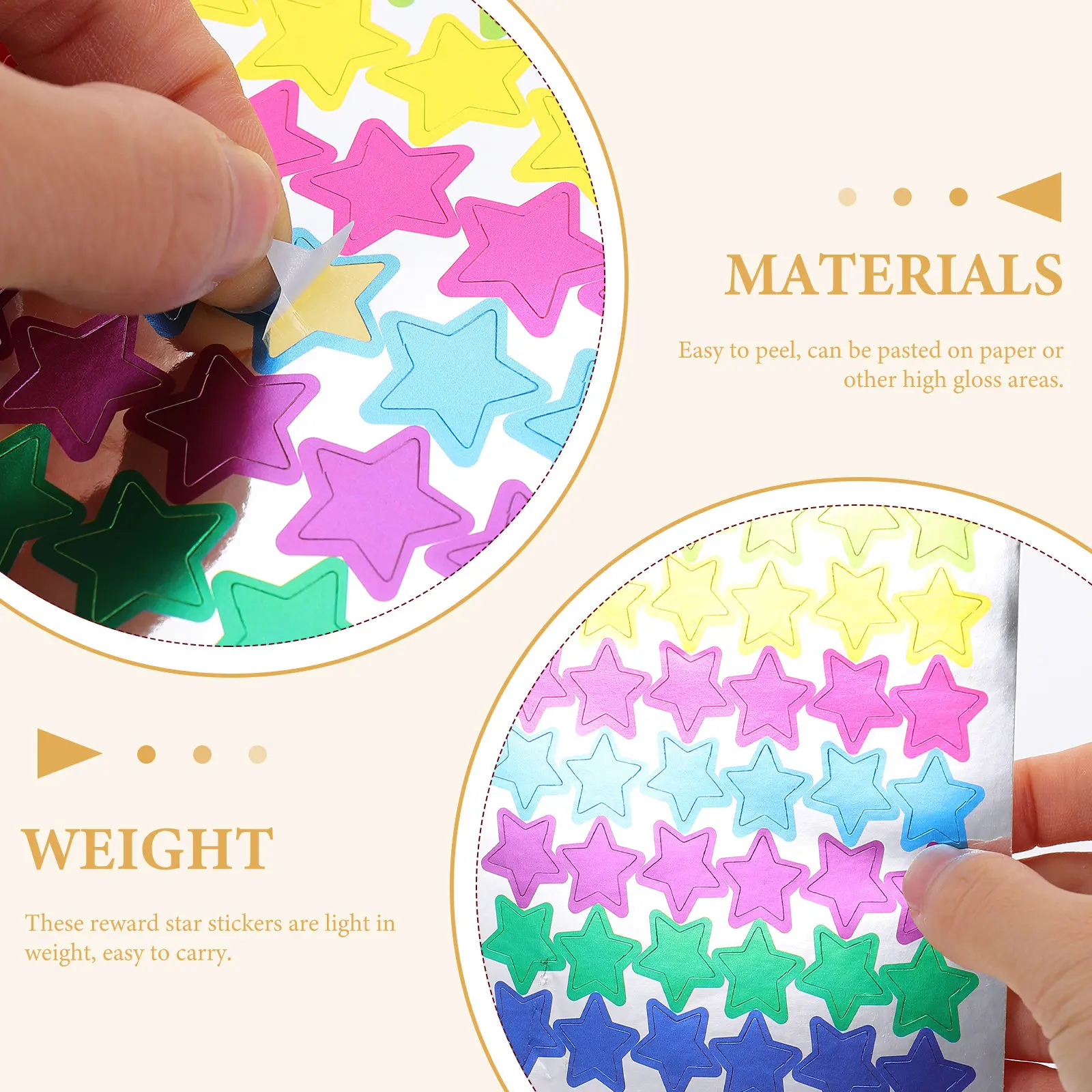 

30 Sheets Reward Star Stickers Colorful Self Adhesive Star Decals for School Activities Art Projects Kindergarten