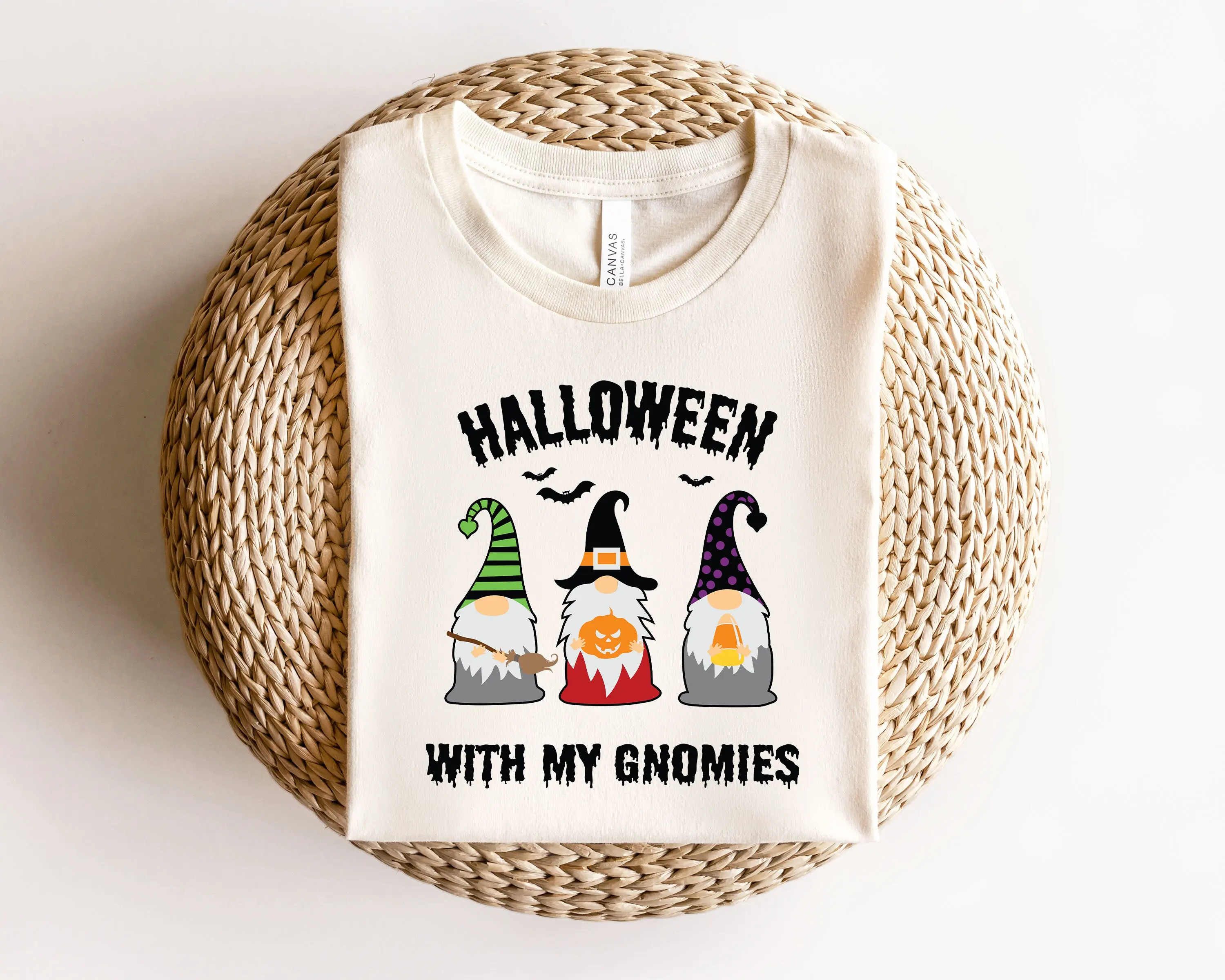 Halloween With My Gnomies Sweat T Shirt Gnoomies Cute Spooky