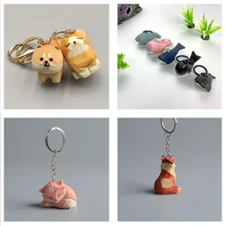 Benutzer definierte Holz geschnitzte Wal Schlüssel bund niedlichen Katze Hund Heilung Tier Serie Massivholz Auto Anime Fuchs Schlüssel ring Anhänger Kawaii Liebe Geschenk