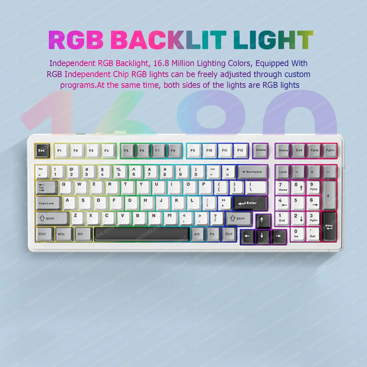 Imagem -05 - Teclado Mecânico sem Fio para Jogos sem Contato Bluetooth 2.4g com Fio Rgb Retroiluminado Hotswap Gamer 98 Chaves Aula-f99