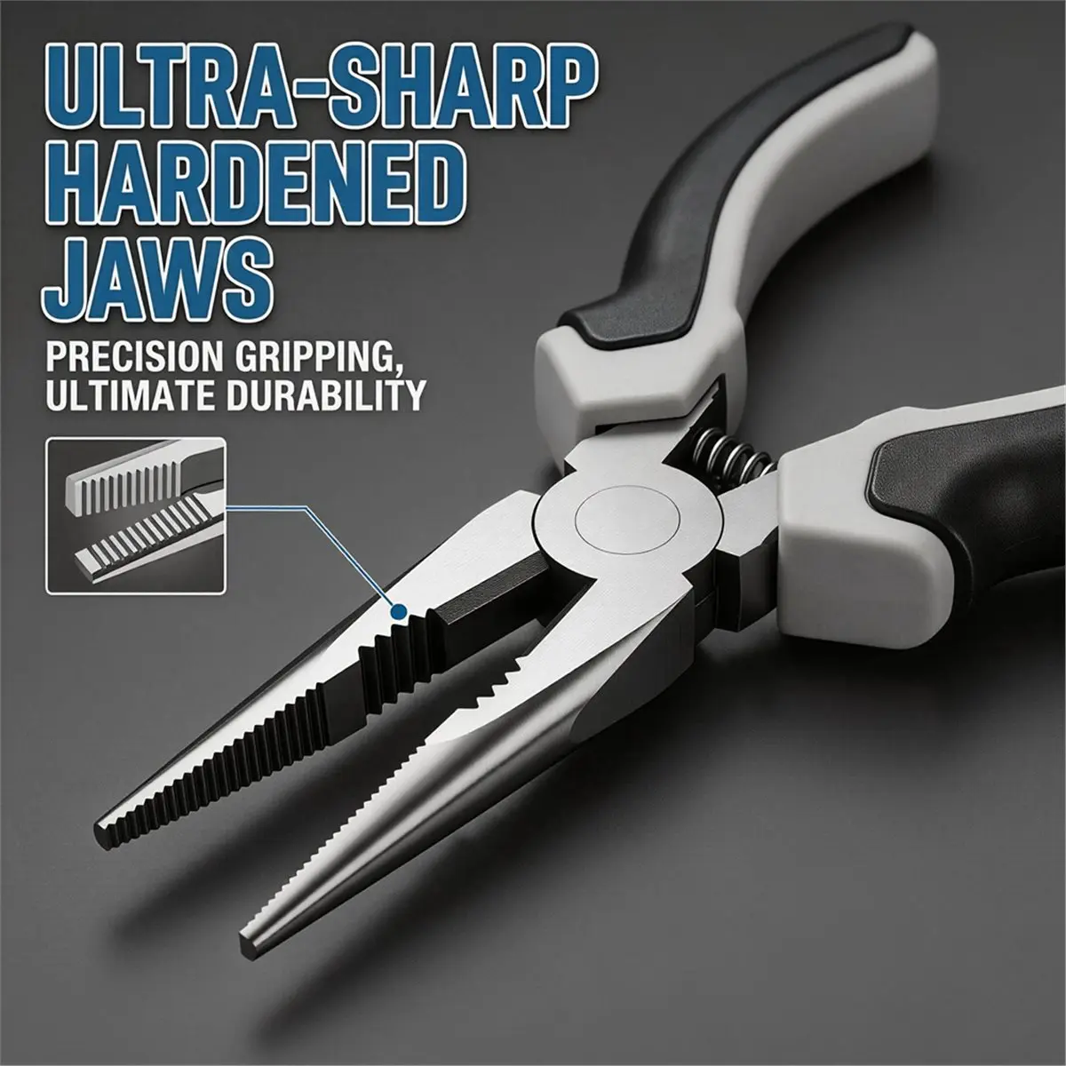 6 Inch Long Needle Nose Pliers Industrial Grade -V Steel Rustproof Pliers for Jewelry Making Home Repair