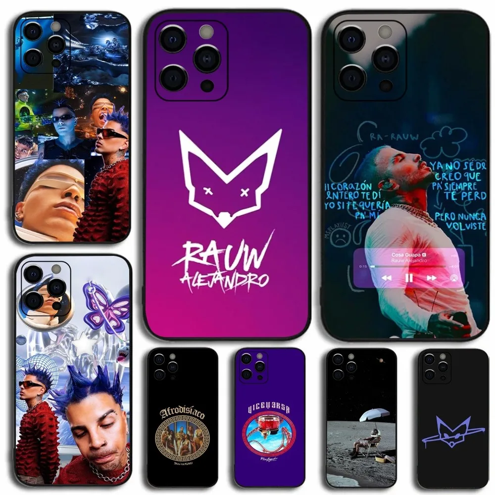 R-Rauw A-Alejandro Rapper Phone Case For Apple iPhone 15,14,13,12,11,Pro,X,XS,Max,XR,Plus,Mini Soft Black Cover