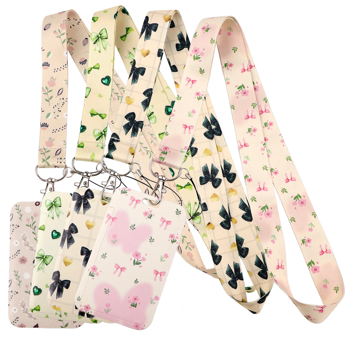 

Rainbow Gradient Bow Tie Lanyard For Keys Chain Card Cover Badge Holder Keychain for Keyring Accessories Jewelry Friendship Gift