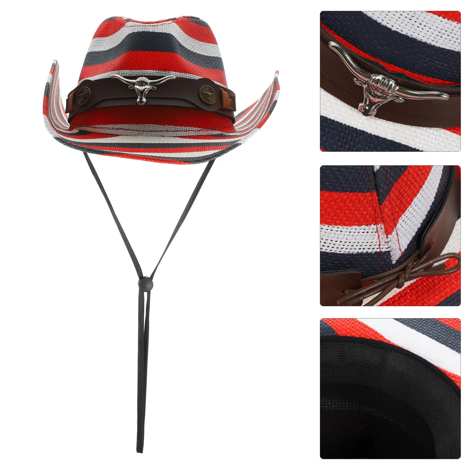 قبعة رعاة البقر على الطراز الغربي، زي عريض الحواف للحفلات التنكرية، كرة تنكرية، إكسسوار هدية للرجال