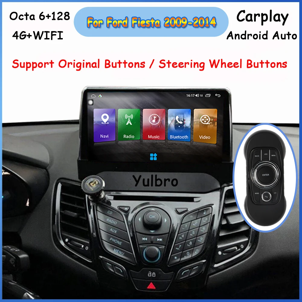 For Ford Fiesta MK6 MK7 2009-2017 Android Car Radio Dvd Multimedia Player Recorder Stereo Auto Carplay HeadUnit Gps Navigation