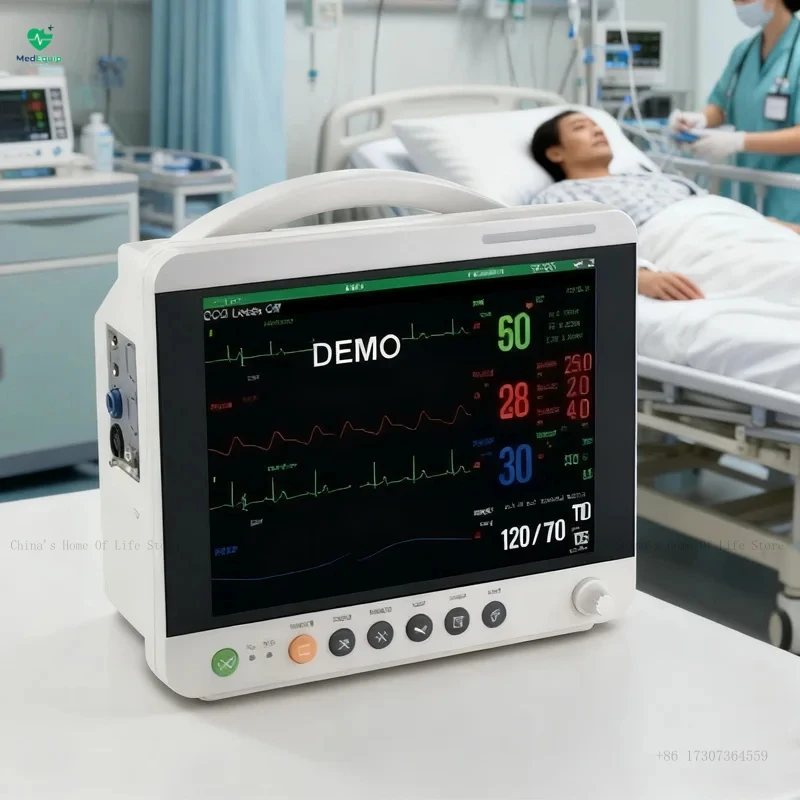 Monitor Veterinario de ECG Portátil Multiparamétrico para Mascotas, Monitor de Signos Vitales, SpO2, NIBP, Respiración, Temperatura, para Uso en Clínicas Veterinarias, Certificado CE