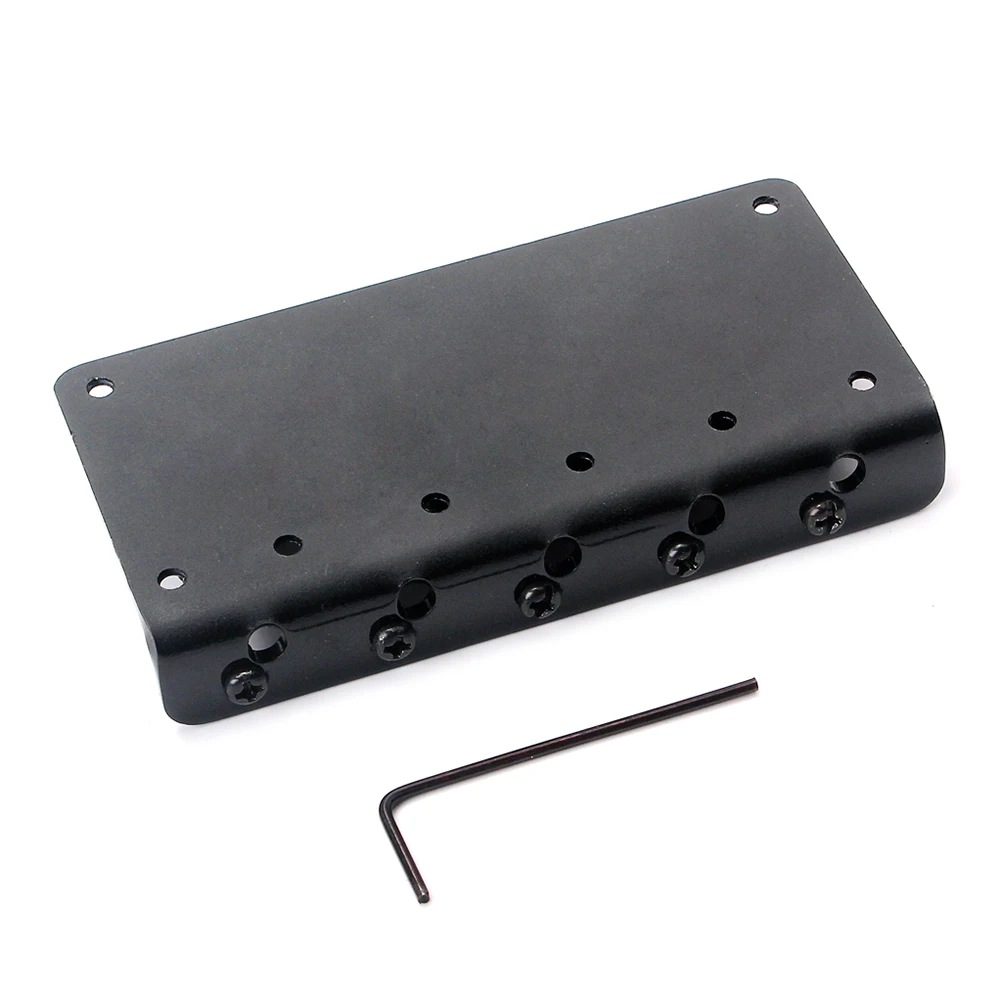 

1 Set GA1023 5 String Metal Saddle Bridge Strain Plate Bridge for Musical Instrument Replacement Guitar Ukulele (Black)