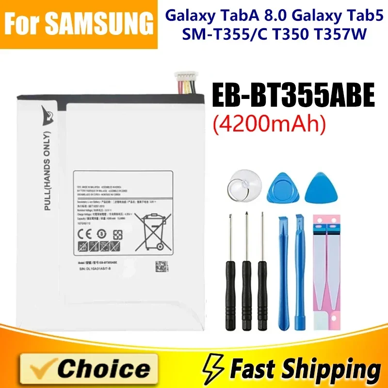 

New High Quality EB-BT355ABE 4200mAh Battery For Samsung Galaxy Tab A 8.0 Galaxy Tab 5 SM-T355/C T350 T357W Battery + Tools