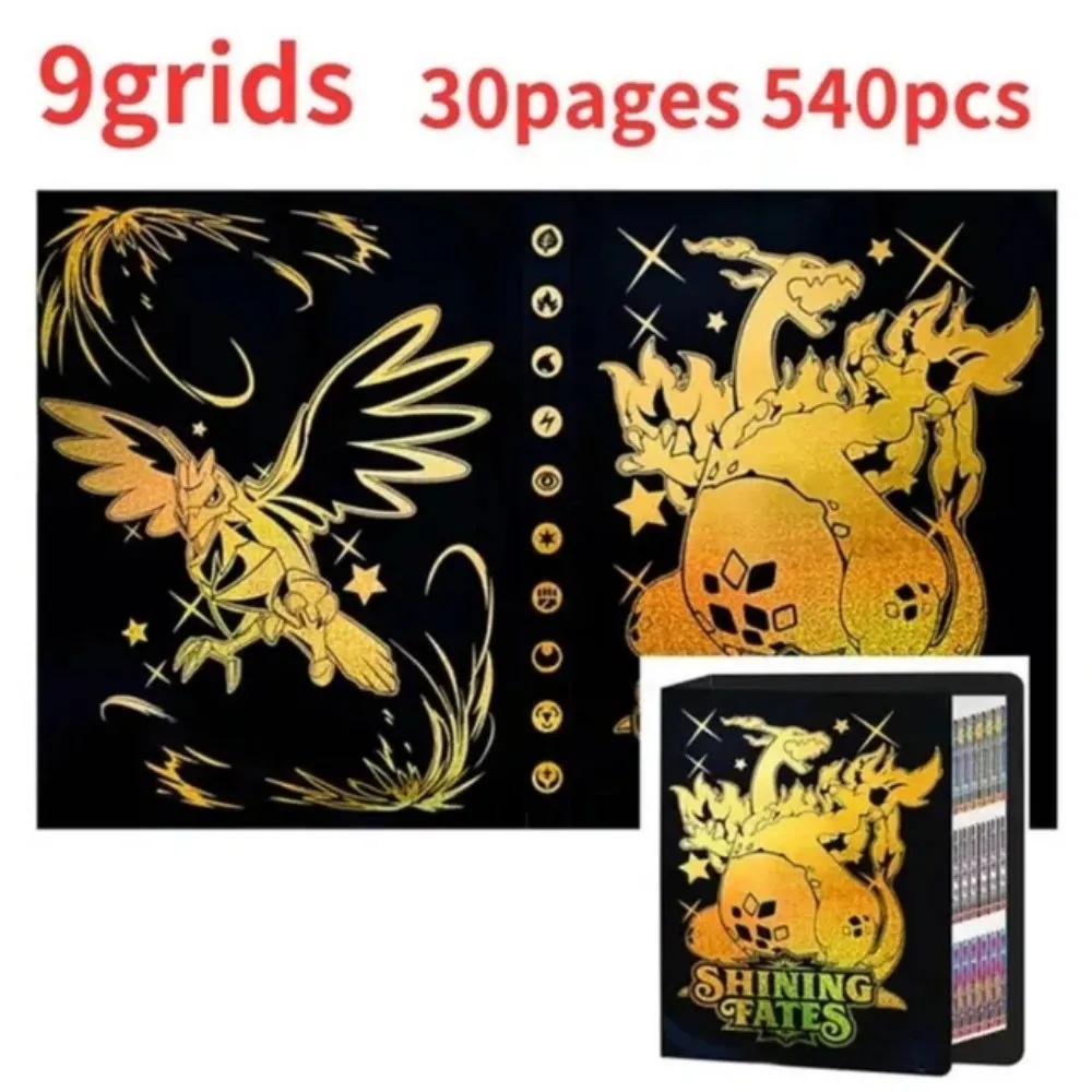 Dessin animé 9 poche 540 carte Pokemon Album livre Anime carte jeu Pokémon cartes PIKACHU cartes de Collection enfants cadeau d'anniversaire