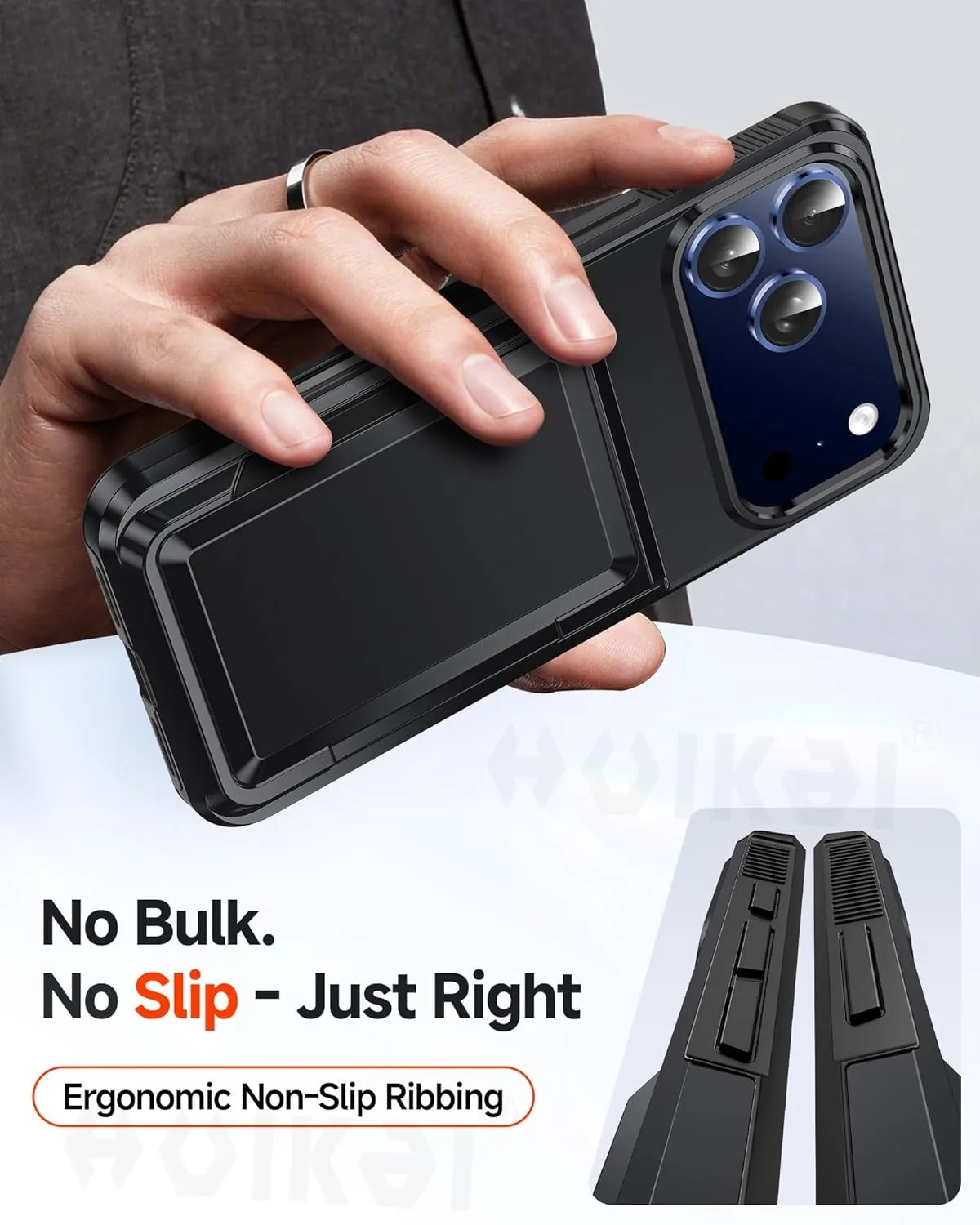 حافظة لهاتف آيفون 17 برو ماكس 16 برو ماكس 15 14 13 12 حامل بطاقة الهوية الائتمانية حماية شديدة التحمل غطاء مقاوم للصدمات