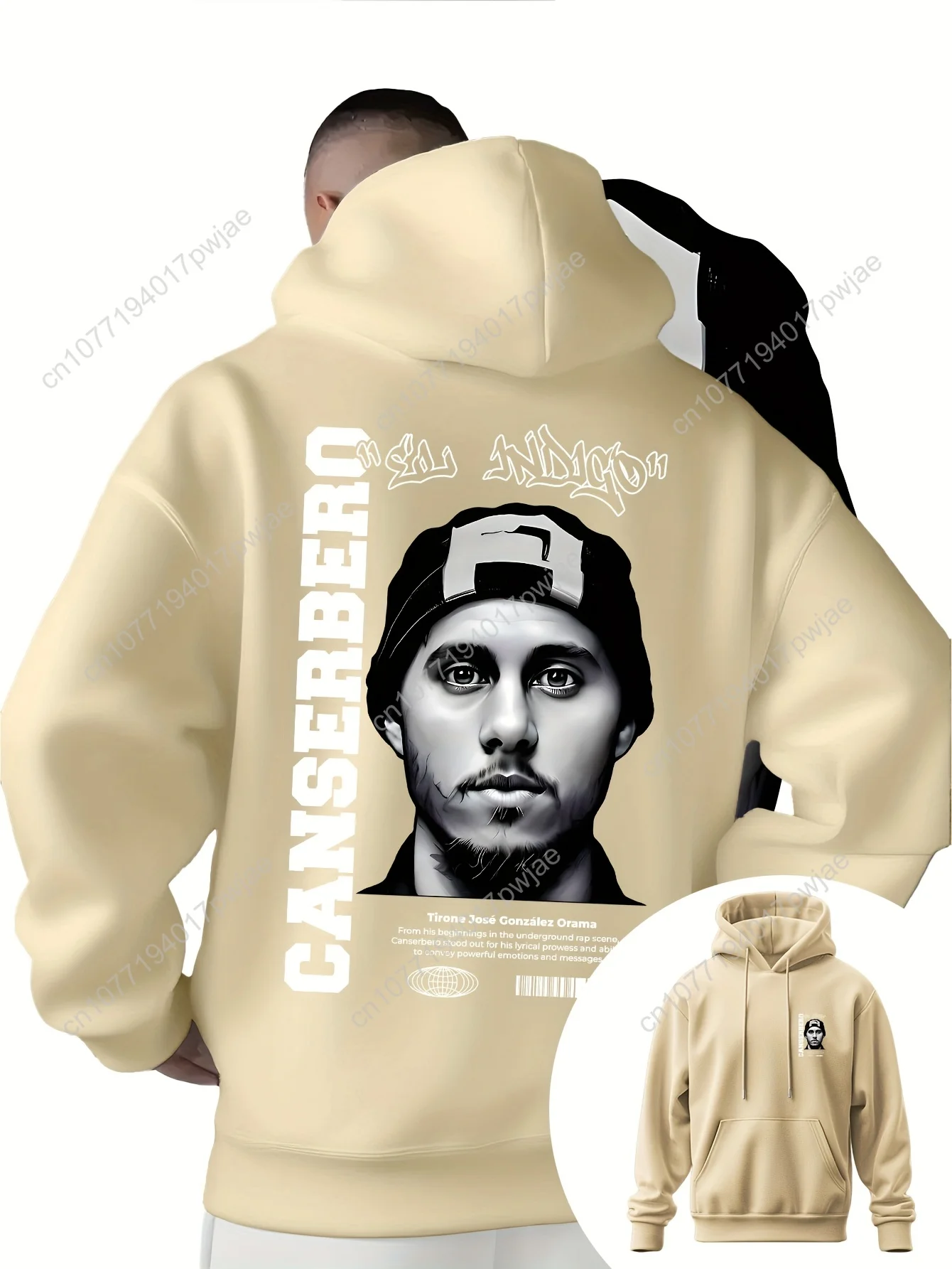 

Мужская и женская толстовка с капюшоном Canserbero с графическим рисунком — легкая с принтом, карман-кенгуру и капюшоном на шнурке, повседневная уличная одежда