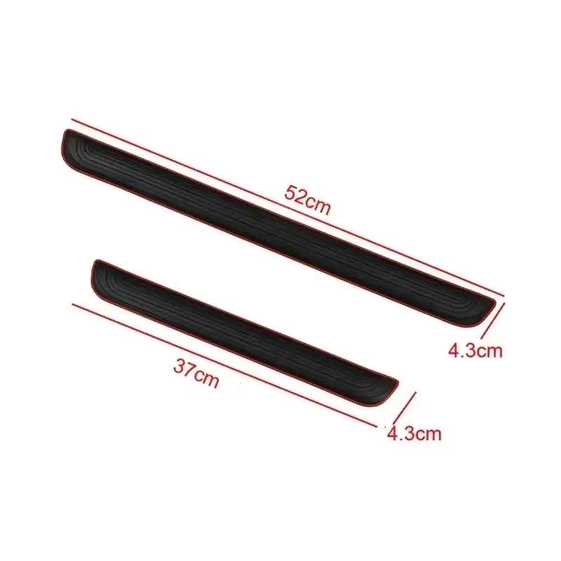 4PCS Rubber Car Threshold Bumper Strip SPORT Alphabetical Door Decorative Strip Anti-friction Scratch Car Exterior Accessories