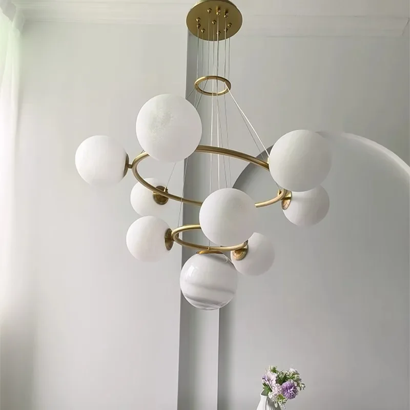 

Nordic Glass Ball Led Pendant Light for Dining Living Room Center Table Bedroom Pendant Lights Home Decor Lusters Luminaire