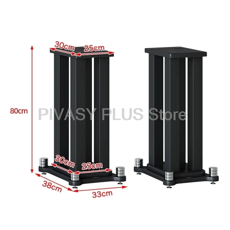 2 stuks 20-80 cm luidsprekerstandaard 5x5 cm stalen frame audiostandaard ronde basis luidsprekerplank voor DJ boekenplank satellietgeluidssysteem