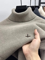 Luxury brand men's knitted sweater new fashion embroidery casual golf top soft skin friendly warm plush autumn winter pullover