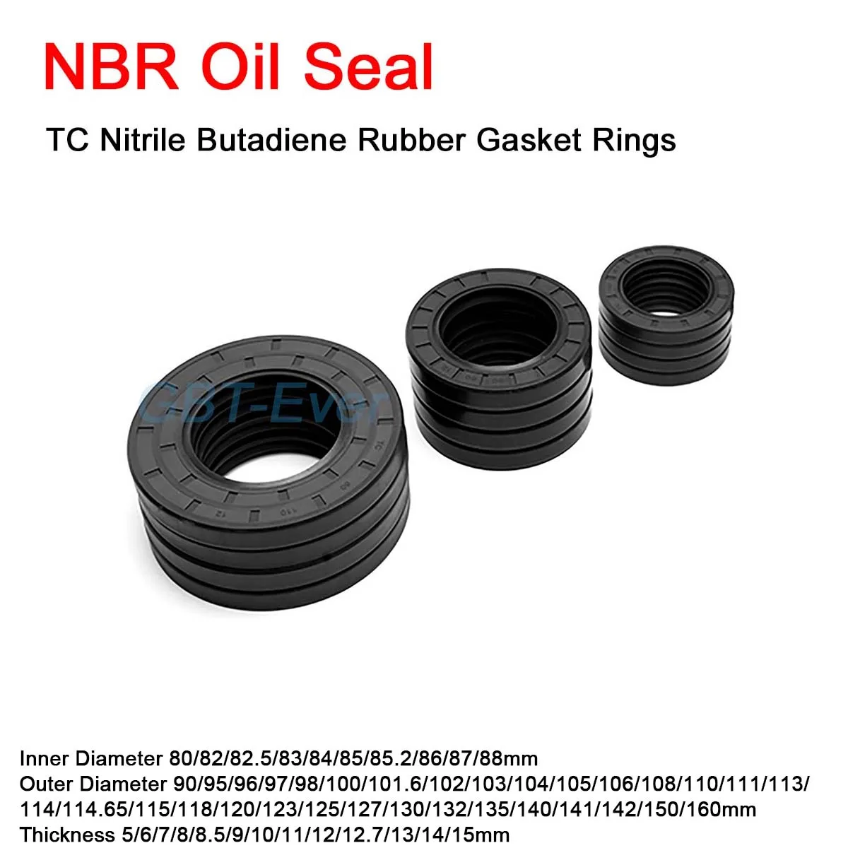 

NBR Framework Oil Seal 80/82/82.5/83/84/85/85.2/86/87/88mm TC Nitrile Butadiene Rubber Gasket Rings Cover Double Lip with Spring