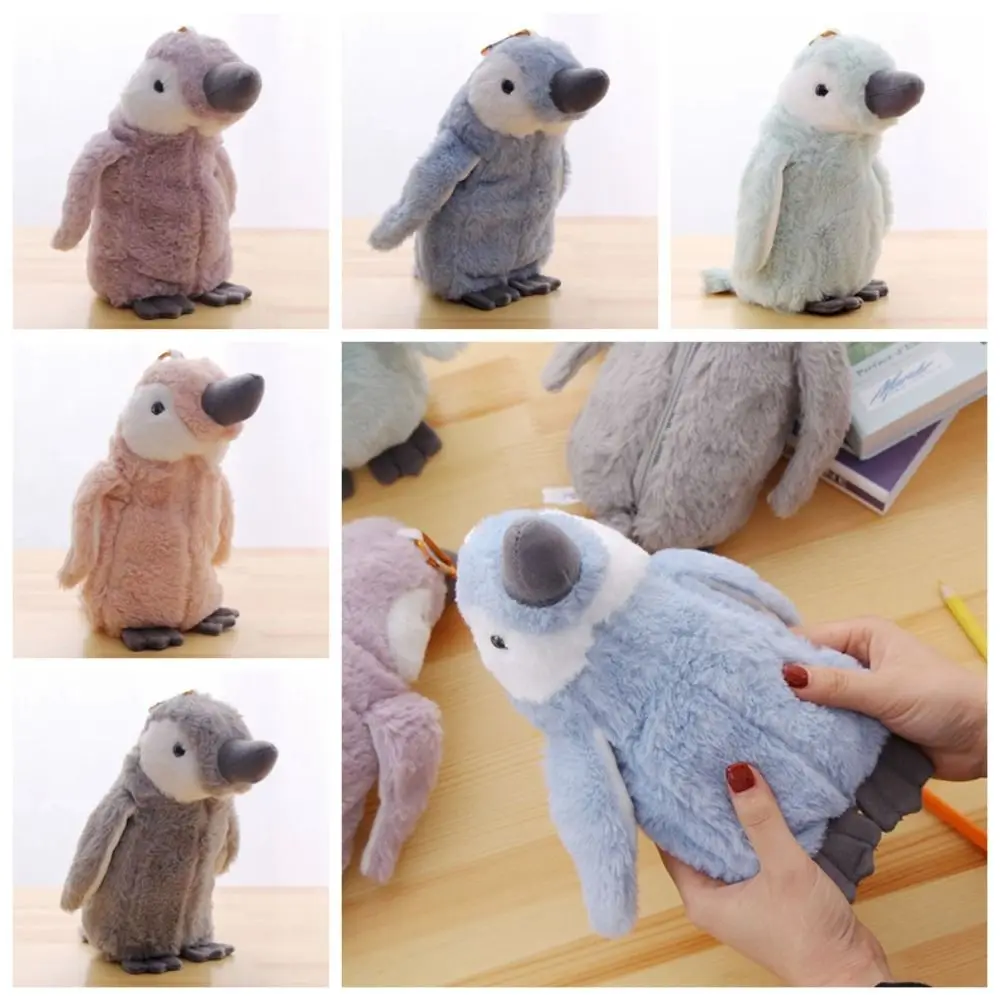 سعة كبيرة مقلمة أفخم محشوة الحيوان عروسة كارتون حقيبة أدوات مكتبية تصميم لطيف حقيبة مستحضرات تجميل البطريق حقيبة أقلام رصاص