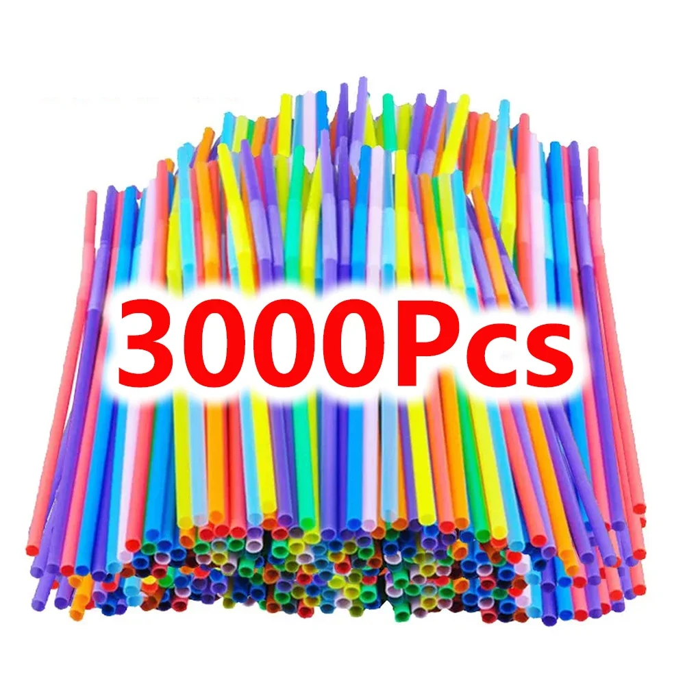 50-3000PCS Top Black & Colorful Drinking Straws Beverage Straw Cocktail Straw Bar Party Wedding Kitchen Cola pajitas Wholesale