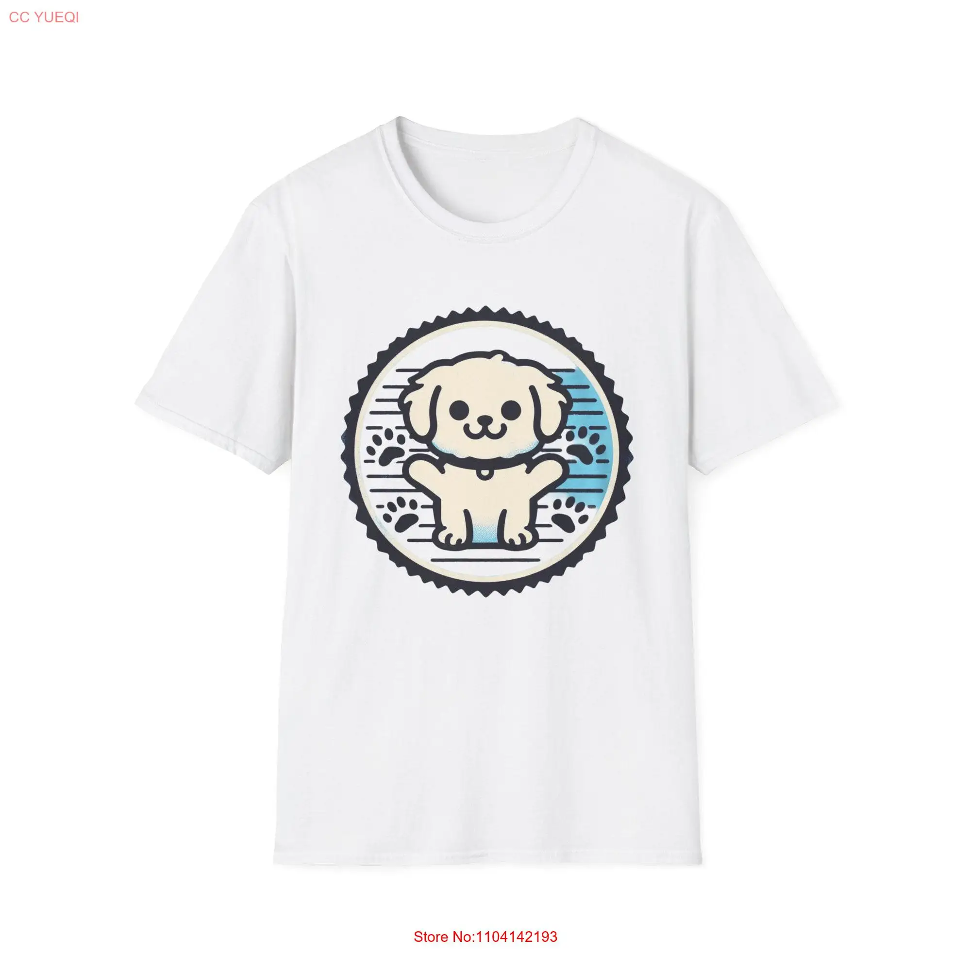 These beautiful ocean blue paw prints shine like jewels capturing pure cuteness Softstyle T Shirt long or short sleeves