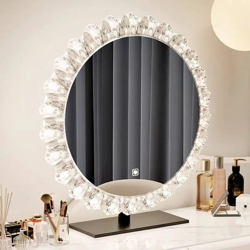 Mesa de vaidade de maquiagem de armazenamento de luxo brilhante espelho escondido branco maquiagem vaidade mesa moderna europa komody mestre quarto móveis