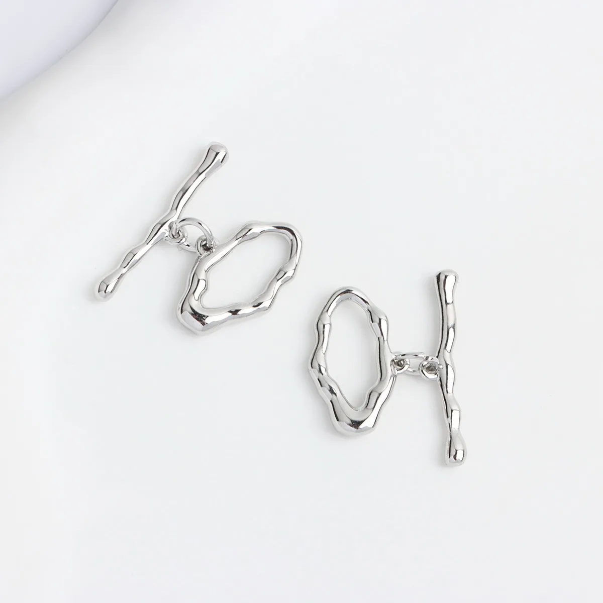 Kalung gesper OT Oval 14K, berlapis emas asli, tidak teratur, gesper kalung, ujung gesper penghubung, Aksesori Perhiasan DIY