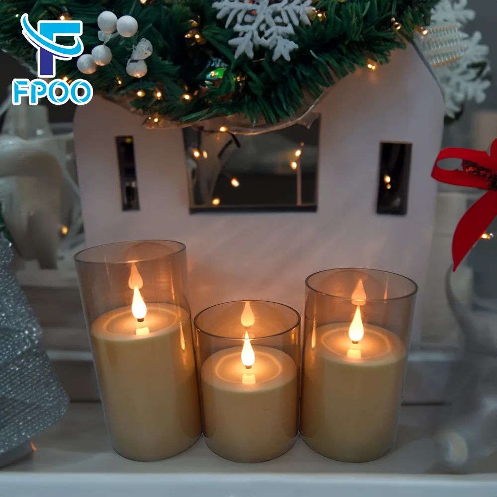 

FPOO Candles LIght Decorative Lamp Led Flameless Candle Warm Light Remote Control For Room Decoration Aromatic Christmas Candles