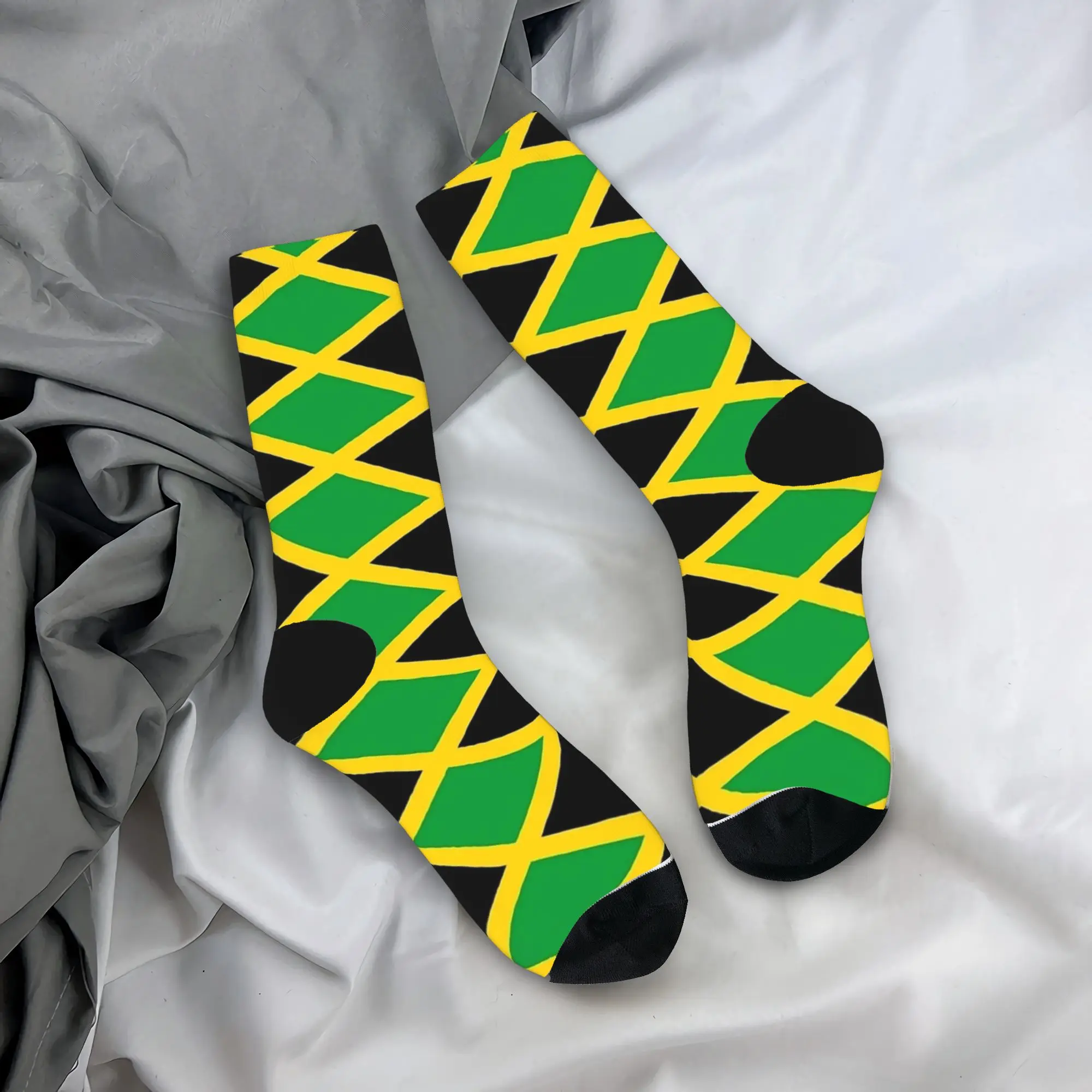

Flag of Jamaica Jamaican flag Socks Design Stockings Anti Sweat Women Men Socks Breathable Autumn Fashion Cycling Socks