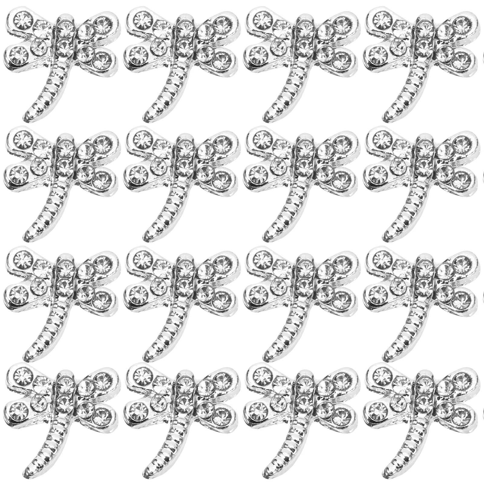 20 Pcs Creative Nail Charms Jewlery Rhinestones Butterfly Manicure DIY for Acrylic Nails Alloy 3d Women Miss