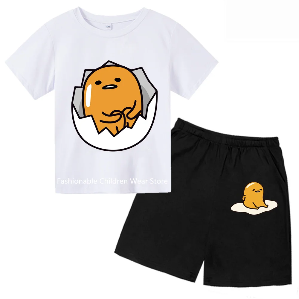 Gudetama 2024 Trendy Shortsleeve Collection - Boys Girls T-Shirt Sets For Cool & Comfy Summer Adventures