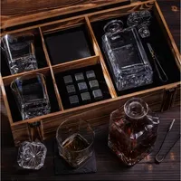 Whiskey Glass Set Wooden Box Gift Wine Set Glass Whiskey Bottle