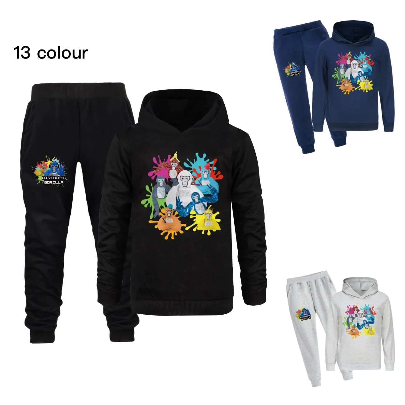 

Gorilla Tag Clothes Kids Monke Vr Gamer Clothing Set Baby Girls Long Sleeve Hoodies+Jogging Pants 2pcs Sets Toddler Boys Outfits