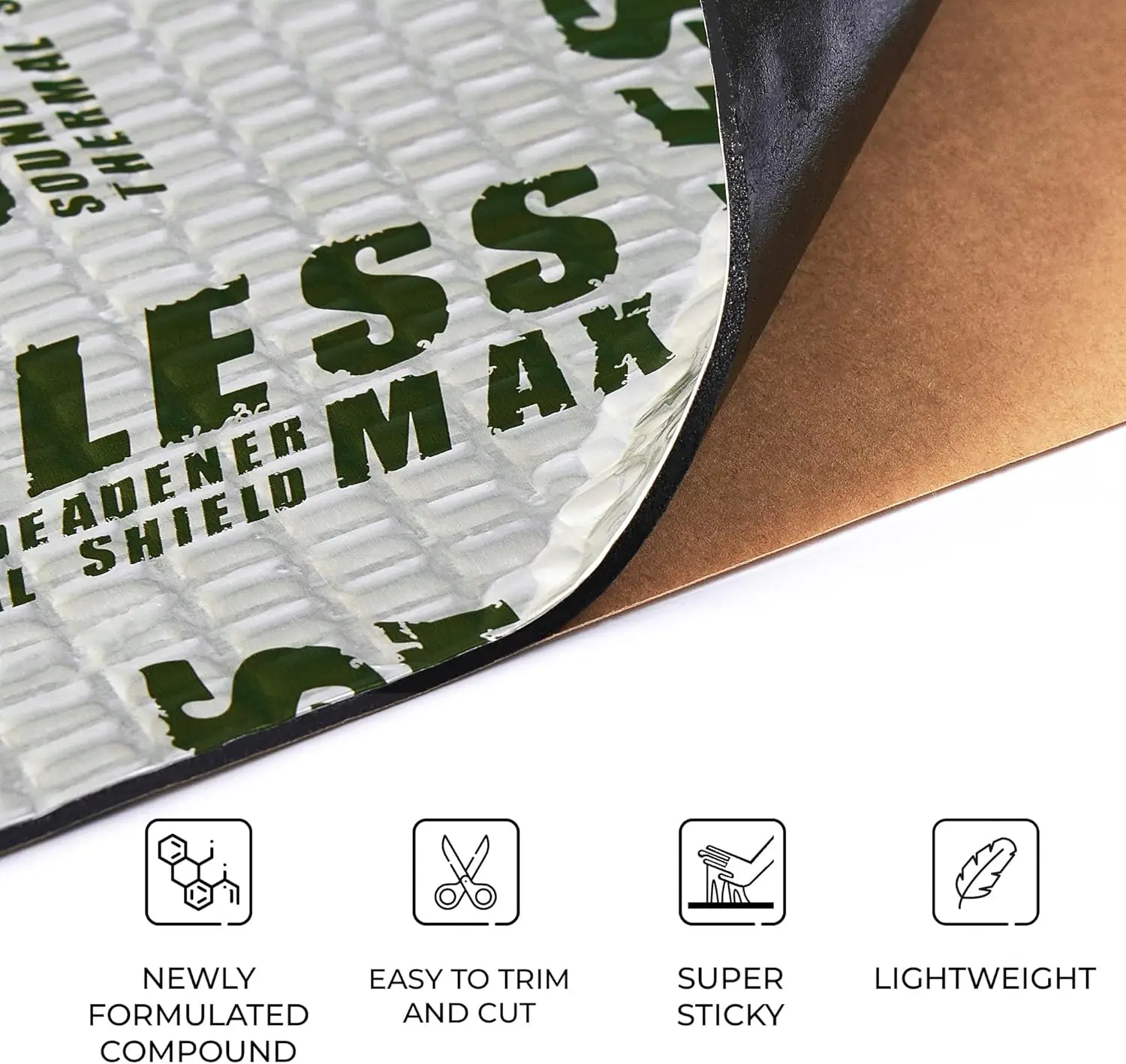 120 مل (3 مم) 30 قدم مربع لتخفيت صوت السيارة - مميت صوت بوتيل للسيارات - عزل الضوضاء وتخطيط الاهتزاز · جديد